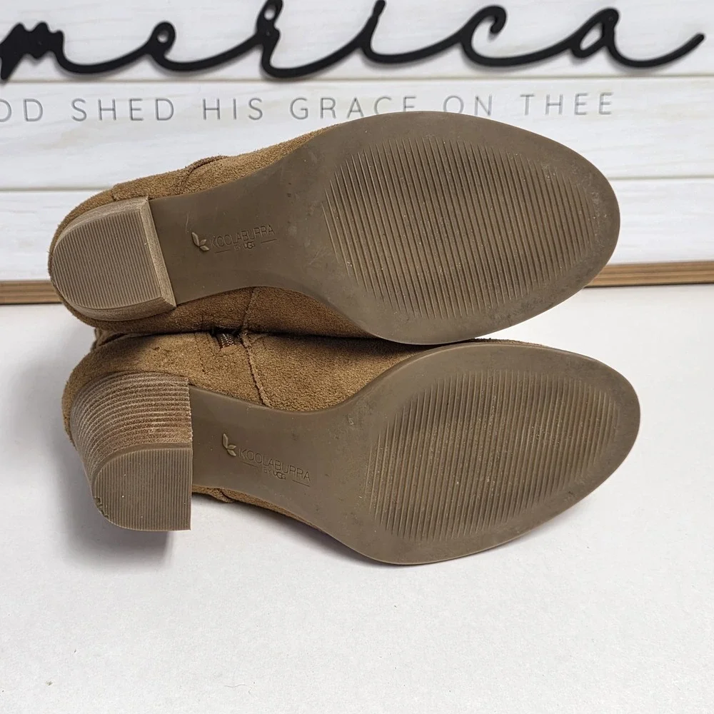 UGG Koolaburra Samiah Ankle Boots Camel Tan Women's 5.5 Eu 36.5 Zip Side 1105866